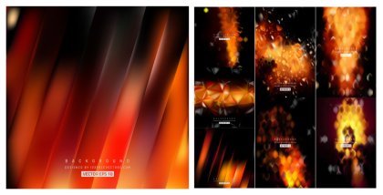 Exquisite Collection of Fire effect Vector Designs: Overflowing with Love and Geometry