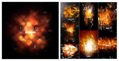Innovative Collection of Orange Fire Hexagon Background Vector Designs