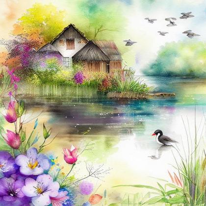 Nature Painted: 14 Watercolor Scenes for Posters