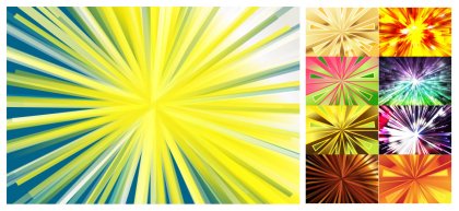 Sunburst Vector Extravaganza: A Cascade of Color