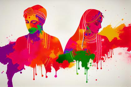 Holi Couple Image