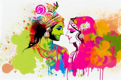 Radha Krishna Holi Image