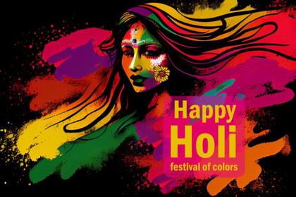 Holi Beautiful Girl background