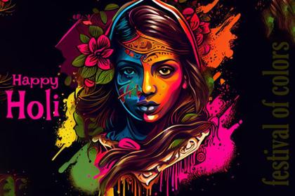 Holi Girl Background Image