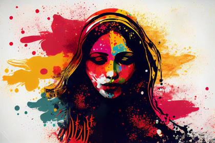 Happy Holi Girl Background