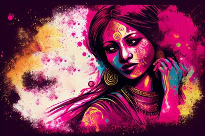 Holi Girl Background Image