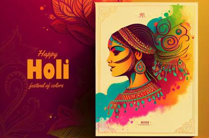 Happy Holi Girl Background Image