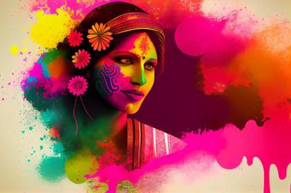 Happy Holi Girl Background Image