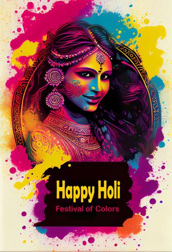 Holi Beautiful Girl background Image