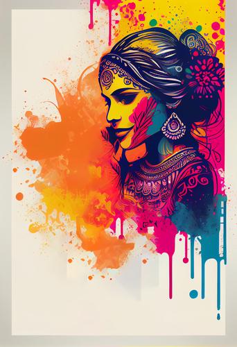 Holi Girl Background