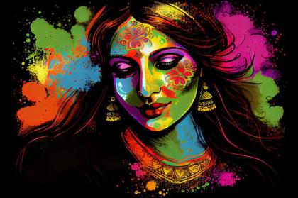 Holi Beautiful Girl background