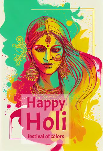 Holi Girl Background