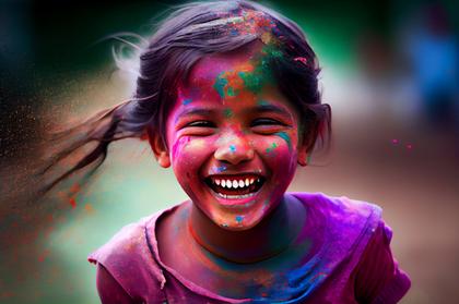 Girl Playing Holi