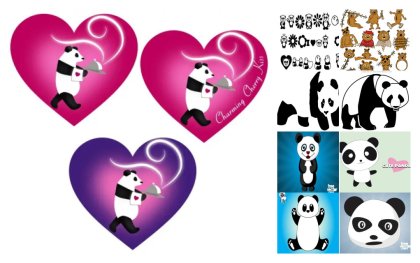 Panda Love: A Cartoon Inspired Vector Collection