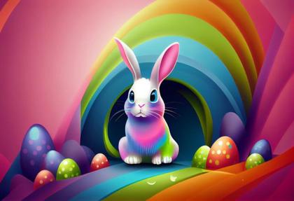 Colorful Happy Easter Background