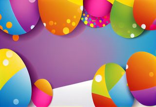 Vibrant Multicolored Easter Eggs Bordering A Gradient Background
