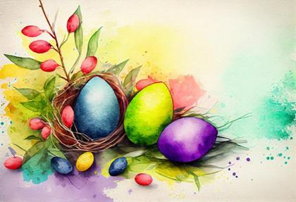 Artistic Elegance: Watercolor Easter Card Backgrounds