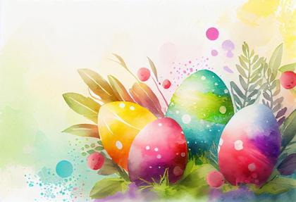 Watercolor Colorful Easter Card Background Image