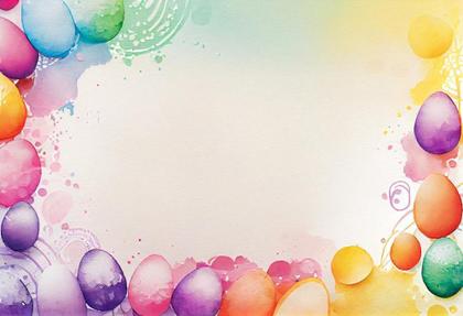 Watercolor Colorful Easter Card Background