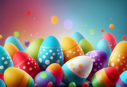 Colorful Easter Eggs Background