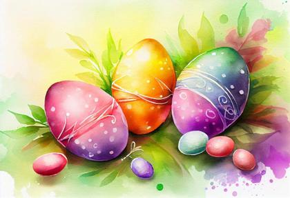 A Watercolor Easter: Colorful Egg Backgrounds