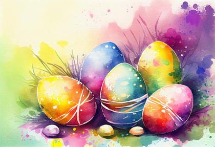 A Watercolor Easter: Colorful Egg Backgrounds
