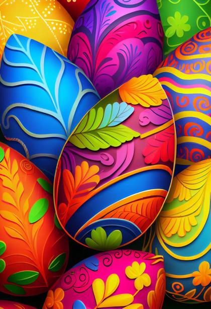 Colorful Easter Eggs Background