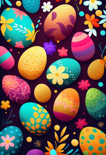 Colorful Easter Eggs Background Image
