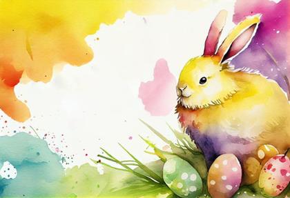 Whimsical Watercolor: Easter Bunny Backgrounds