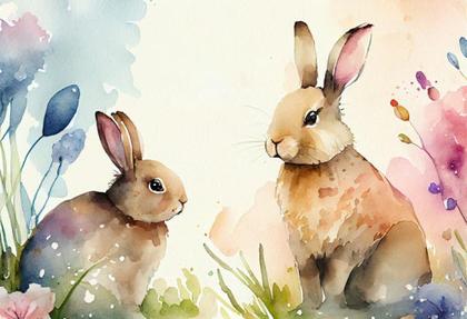 Whimsical Watercolor: Easter Bunny Backgrounds
