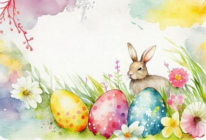 Whimsical Watercolor: Easter Bunny Backgrounds
