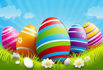 An Easter Spectacle: Colorful Eggs Nestled in Grass