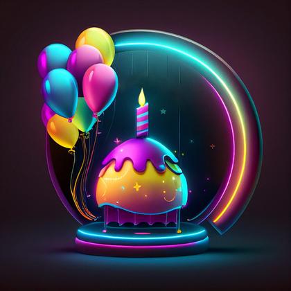 Neon Happy Birthday Background