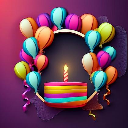 Colorful Neon Birthday Background