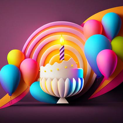 Colorful Neon Happy Birthday Background