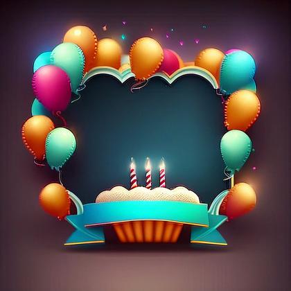 Colorful Neon Happy Birthday Background Image