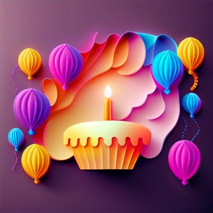 Neon Birthday Background