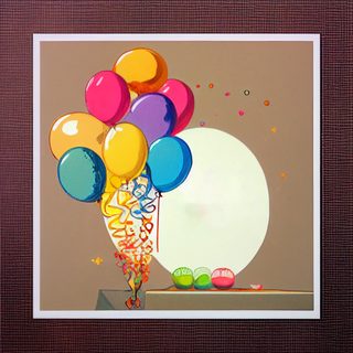 Colorful Balloon Bouquet with Large Circular Copy Space