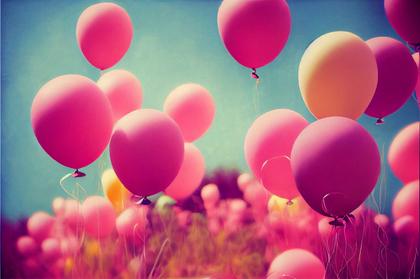 Free Download Pink Happy Birthday Balloons Background