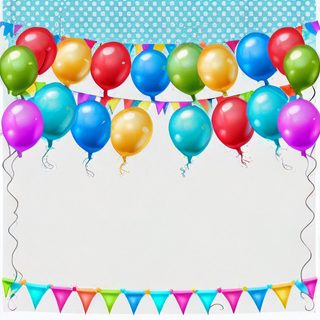 Colorful Party Balloons and Bunting Celebration Background