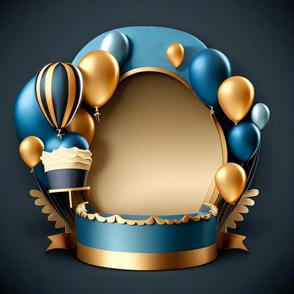 Blue and Gold Birthday Background