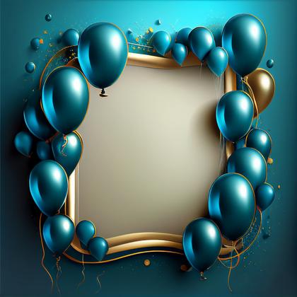 Blue and Gold Happy Birthday Card Background