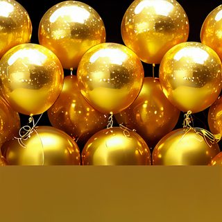 Shiny Metallic Gold Balloons Party Background