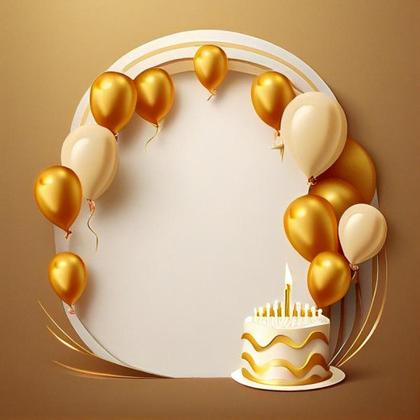 Gold Happy Birthday Card Background Image
