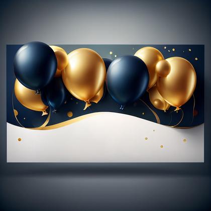 Navy and Gold Birthday Background
