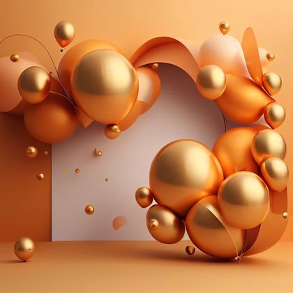 Orange and Gold Happy Birthday Card Background