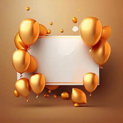 Orange and Gold Birthday Background Image