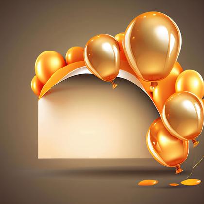 Orange and Gold Happy Birthday Background
