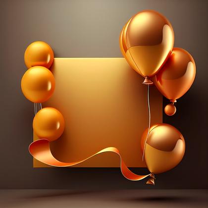 Orange and Gold Birthday Card Background