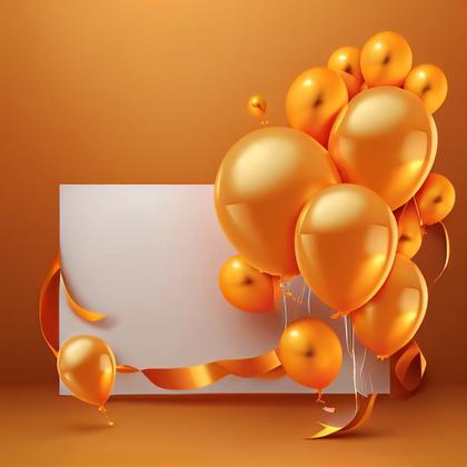 Orange and Gold Birthday Card Background